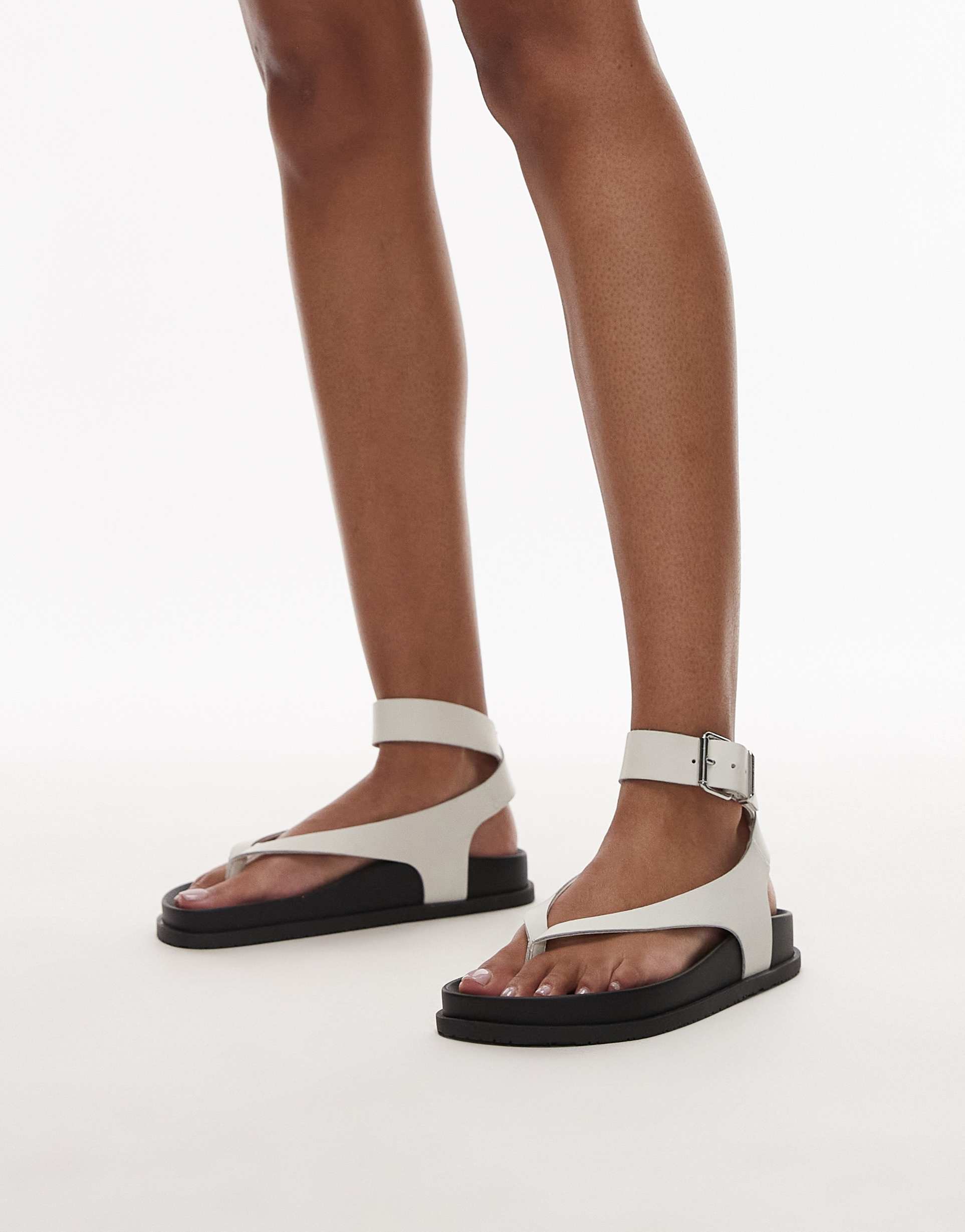 tommy jeans ankle strap sandals in white