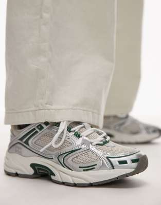Tommy Jeans - Archive 97 - Retro-Sneaker in Weiß, Grün und Silber
