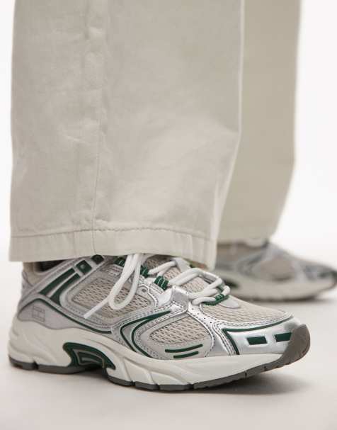 Tommy Jeans - Archive 97 - Retro sneakers in wit, groen en zilver - view 1