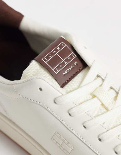 Tommy Jeans Archive '98 skórzane sneakersy w kolorze kremowym, 4 z 5
