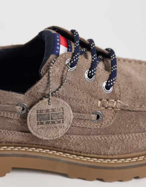 Tommy Jeans – Archive – Beige seglarskor i äkta mocka, 3 av 4