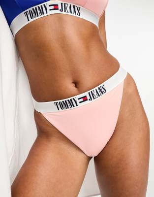 Tommy Jeans - Archive - Bikinihose in Rosa mit hohem Bund