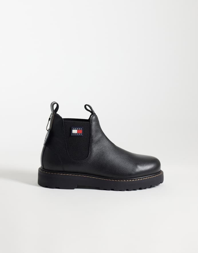 Tommy Jeans archive botas Chelsea de piel premium en negro