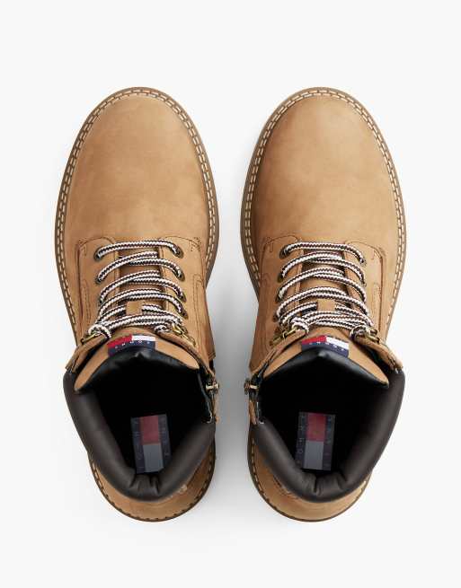 Tommy Jeans Archive bottes en cuir doublées chaudes marron clair, 3 de 7