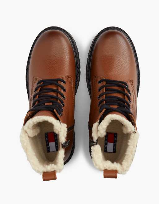 Tommy Jeans Archive bottines à lacets à plateforme doublure chaude en rouille, 3 de 7