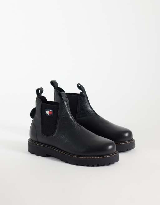 Tommy Jeans archive bottines Chelsea en cuir premium noires, 2 de 4