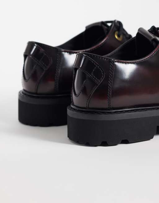 Tommy Jeans Archive chaussures à lacets en cuir bordeaux, 3 de 4