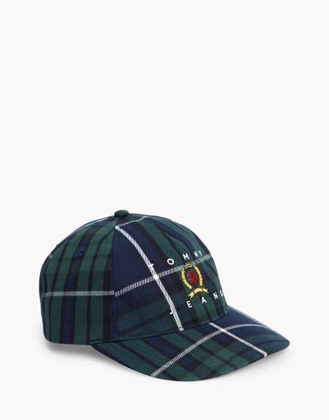 Tommy Jeans Archive check baseball cap in green archive check - view 1