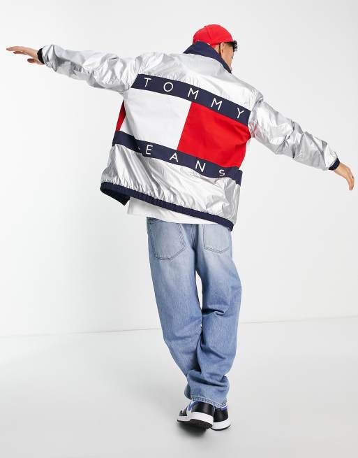 Tommy Jeans – Archive Chicago – Wendbare, locker geschnittene Kapuzenjacke im bunten Blockfarbendesign, 2 von 4