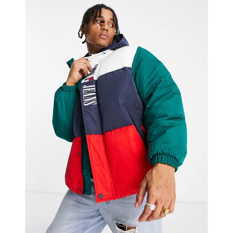 Tommy jeans colourblock oversize deals padded coat