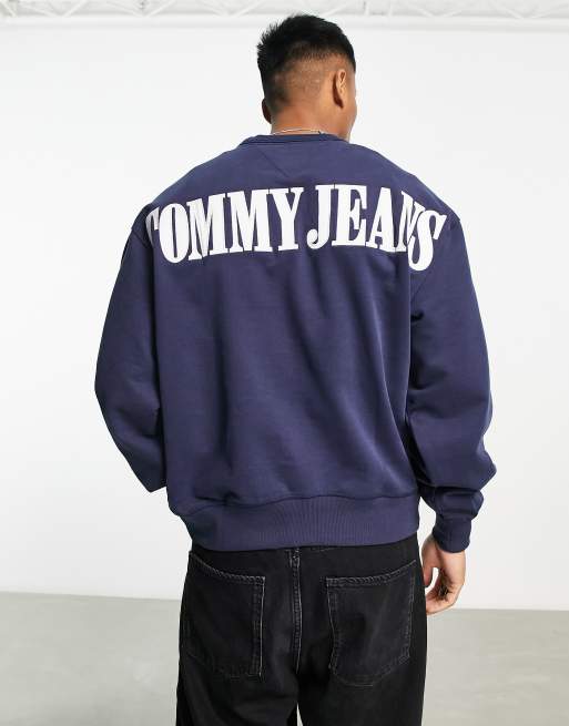 Tommy Jeans - Archive - Comfortabel sweatshirt met vlaglogo in marineblauw