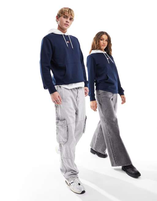 Tommy Jeans - Archive - Felpa con cappuccio unisex blu navy vestibilità classica con logo