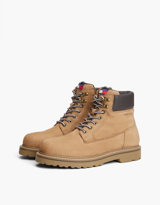 Tommy Jeans Archive Lederstiefel mit warmer Fütterung in Hellbraun, 2 von 7