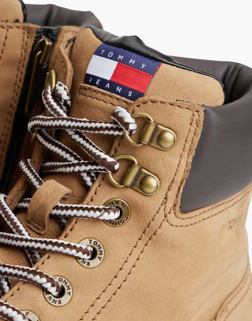 Tommy Jeans Archive Lederstiefel mit warmer Fütterung in Hellbraun, 6 von 7