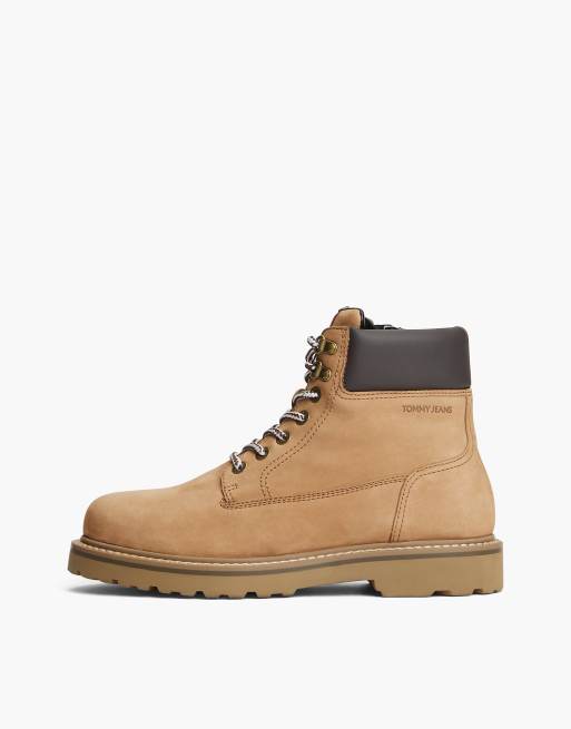 Tommy Jeans Archive Lederstiefel mit warmer Fütterung in Hellbraun, 7 von 7