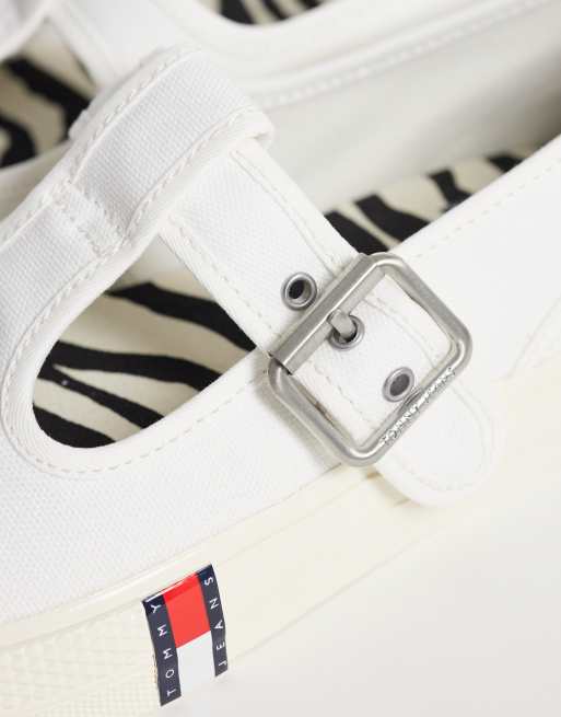 Tommy Jeans archive Mary Jane shoes in white, 5 of 5