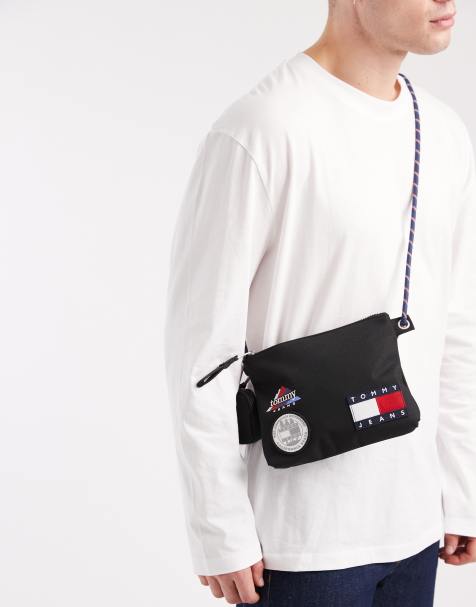 Tommy Jeans archive patch logo crossbody bag in black - view 1