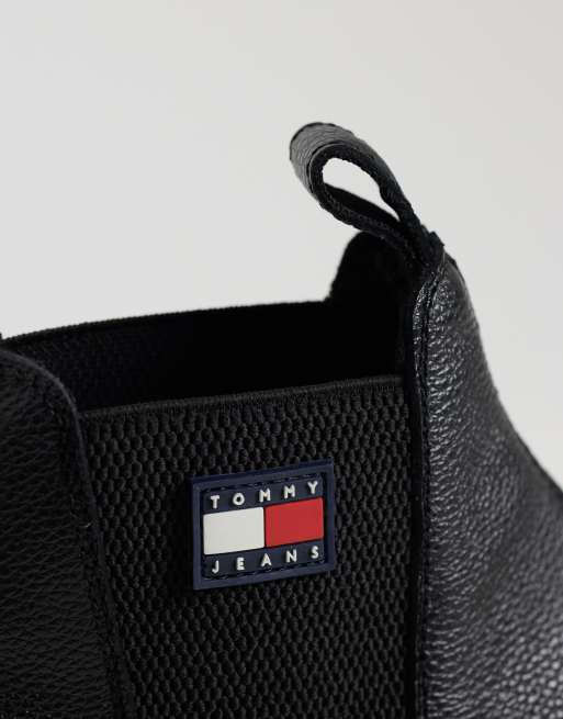 Tommy Jeans Archive Premium Leder-Chelsea-Boots in Schwarz, 3 von 4