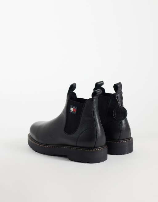 Tommy Jeans Archive Premium Leder-Chelsea-Boots in Schwarz, 4 von 4