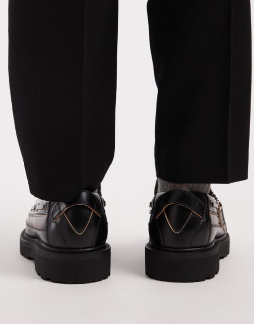 Tommy Jeans archive real premium leather boat shoes in black | ASOS