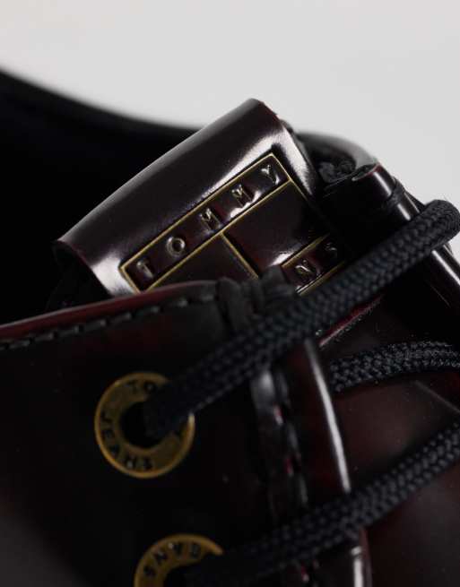Tommy Jeans Archive scarpe stringate in pelle bordeaux, 4 di 4