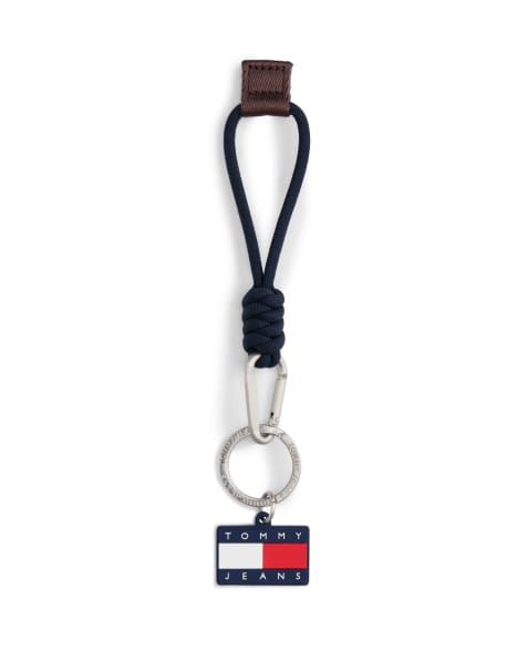 Tommy Jeans archive trek logo key ring in black - view 1