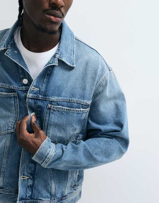 Tommy Jeans Archive Trucker-Jeansjacke in mittlerer Waschung, 5 von 6