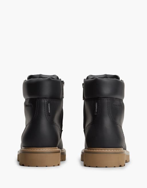Tommy Jeans Archive waterproof leather cleat boots in black, 4 of 7