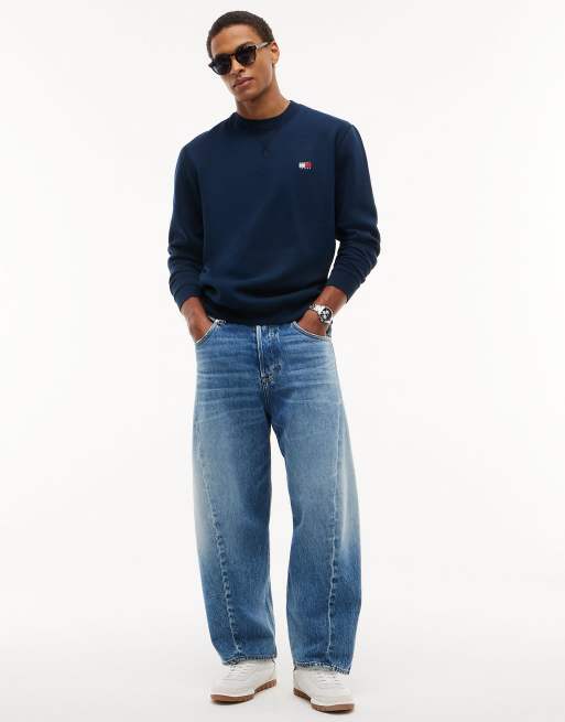 Tommy Jeans Ashton Barrel-Jeans mit gedrehter Naht in Blau, 2 von 7