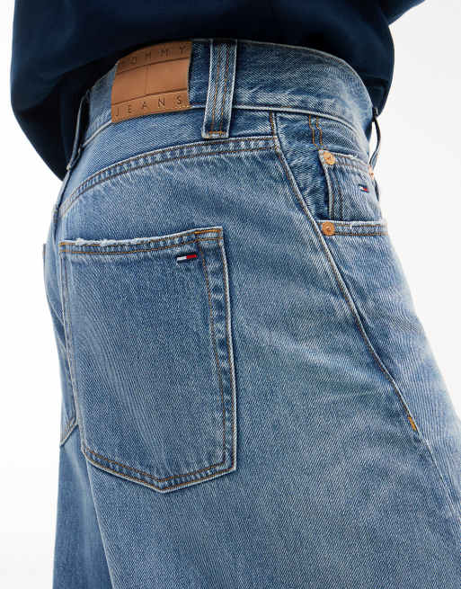 Tommy Jeans Ashton Barrel-Jeans mit gedrehter Naht in Blau, 5 von 7