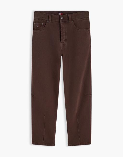 Tommy Jeans Ashton jean boxy à jambe barrel noir en marron hemlock, 5 de 6