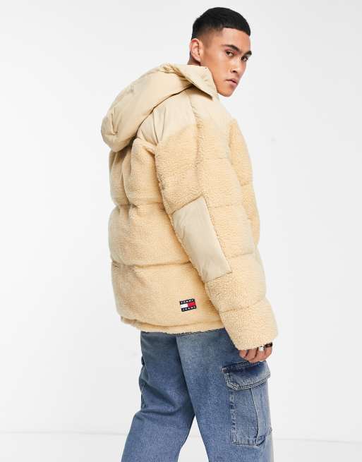 Tommy jeans sherpa puffer jacket shop