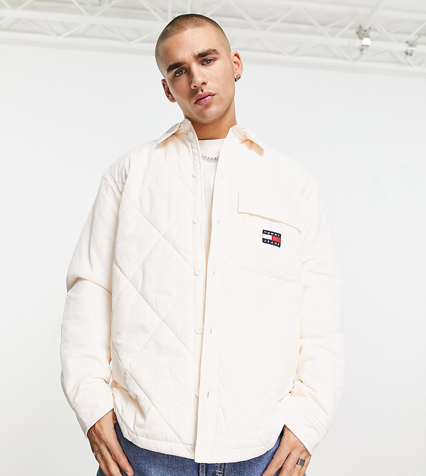 Tommy Jeans ASOS exclusive heritage capsule quilted overshirt in off white