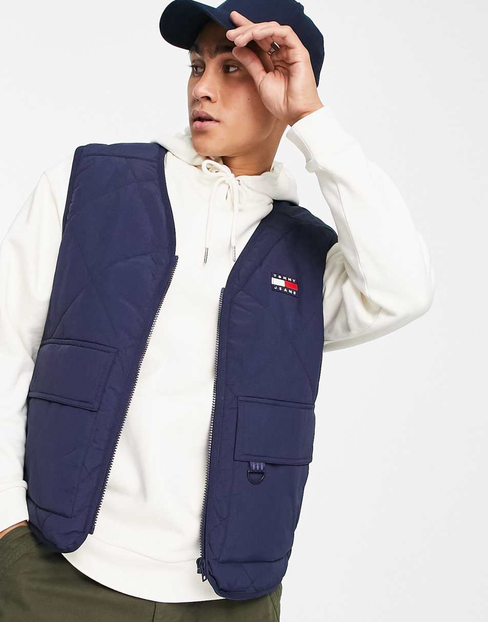 Tommy Jeans ASOS exclusive heritage capsule quilted vest in navy