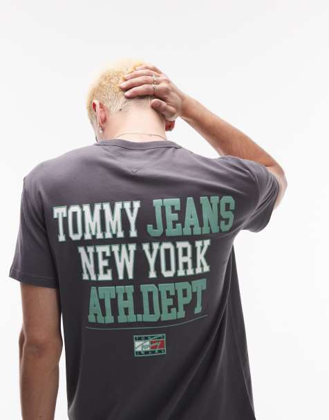 Tommy Jeans athletic dept back graphic t-shirt in washed black - view 1