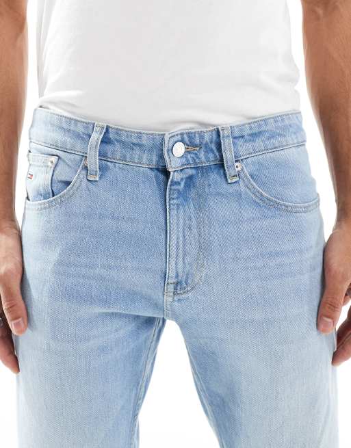 Tommy Jeans – Austin – Ljusblå, tvättade, avsmalnande jeans med smal passform, 5 av 5