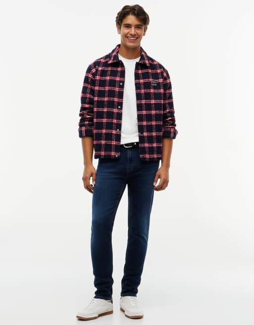 Tommy Jeans Austin slim tapered flag embroidery jeans in denim blue black, 2 of 7