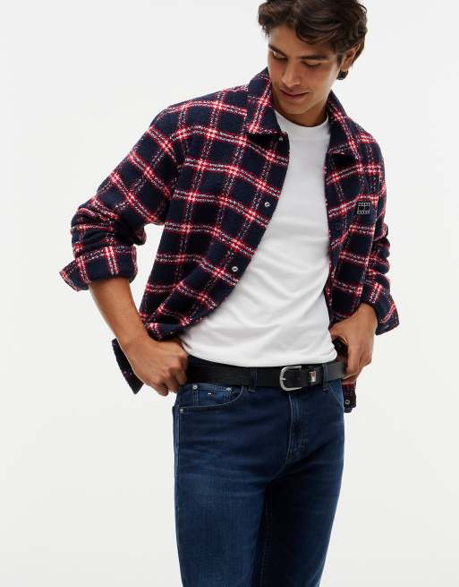 Tommy Jeans Austin slim tapered flag embroidery jeans in denim blue black, 5 of 7