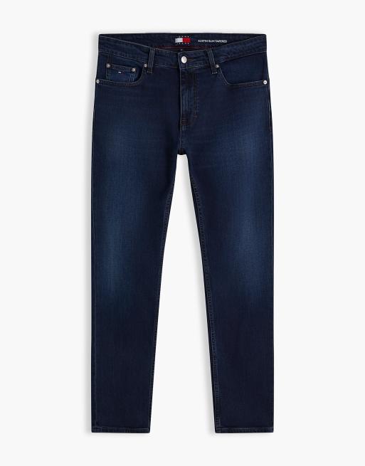 Tommy Jeans Austin slim tapered flag embroidery jeans in denim blue black, 7 of 7