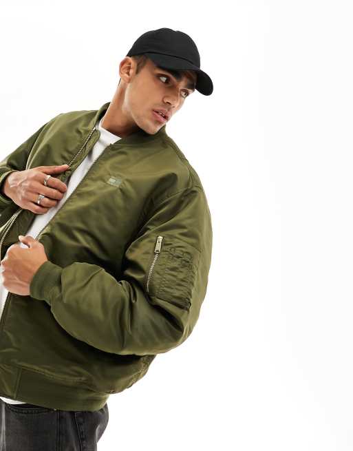 Military green bomber jacket on sale mens