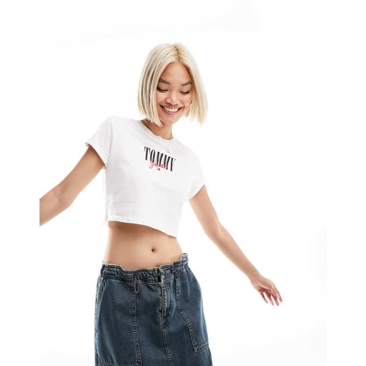 Jeans Tommy white baby short sleeve ASOS in cropped | essential t-shirt logo