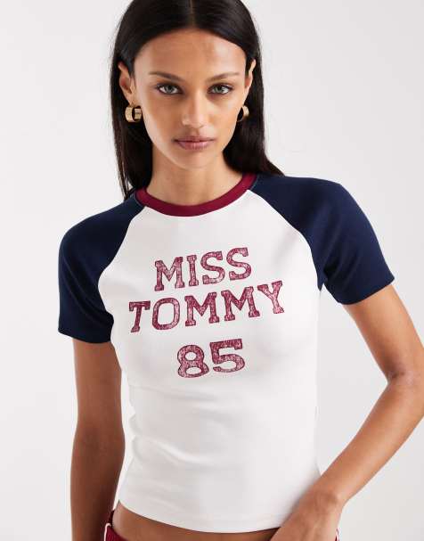 Tommy Jeans - Baby T-shirt met Miss Tommy-print in gebroken wit - view 1