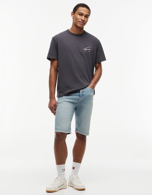 Tommy Jeans Back graphic textured relaxed t-shirt in dark grey, 2 of 6