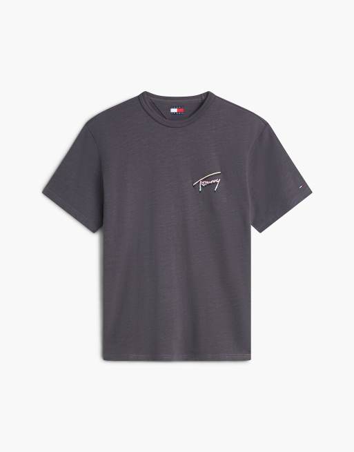 Tommy Jeans Back graphic textured relaxed t-shirt in dark grey, 5 of 6