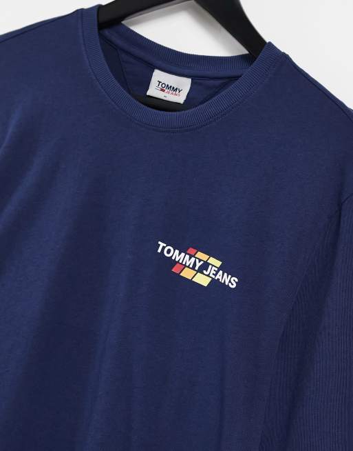 Tommy Jeans back mountain print long sleeve top in navy, 4 of 4