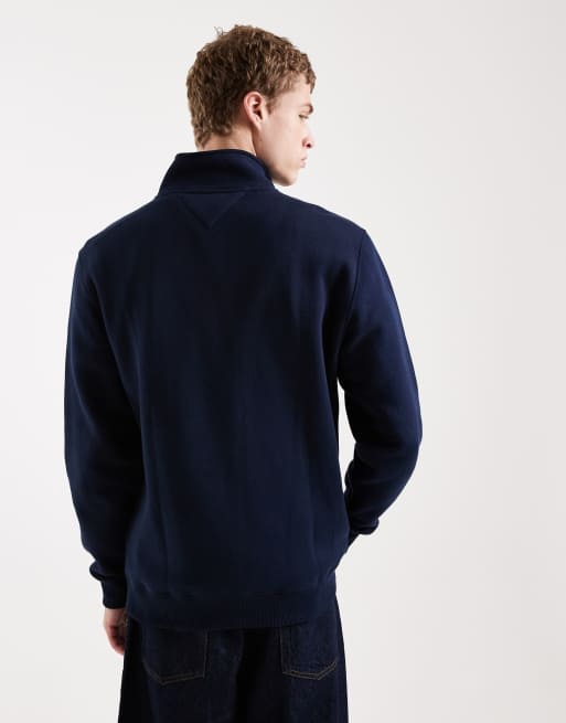 Tommy Jeans badge 1/4 zip fleece sweatshirt in navy, 3 of 5
