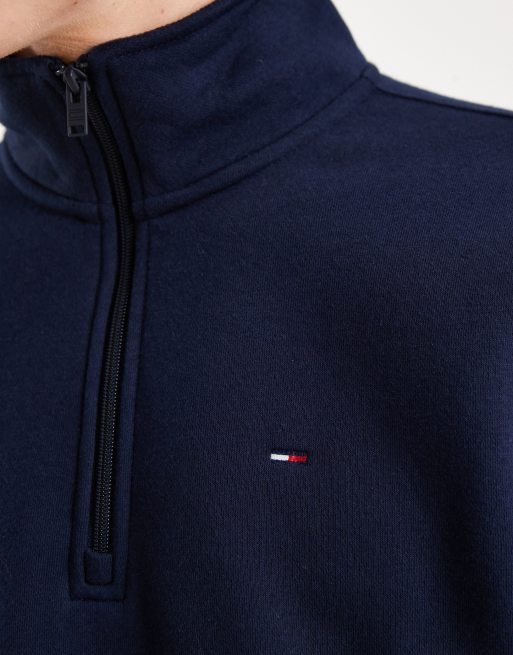 Tommy Jeans badge 1/4 zip fleece sweatshirt in navy, 5 of 5