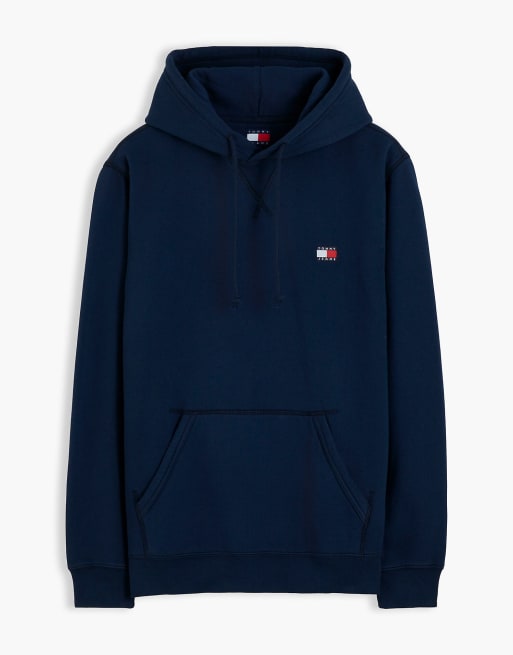 Tommy Jeans Badge fleece drawstring hoody in dark blue, 5 of 6