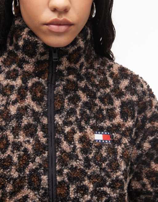 Tommy Jeans badge fleece in leopard print ASOS
