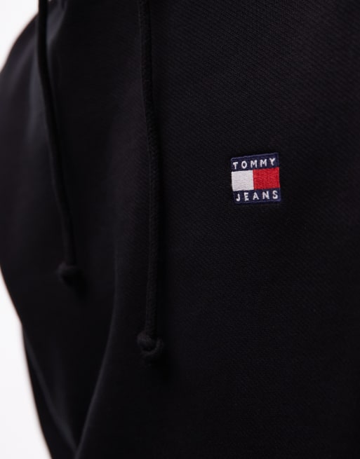 Tommy Jeans badge hoodie in black ASOS